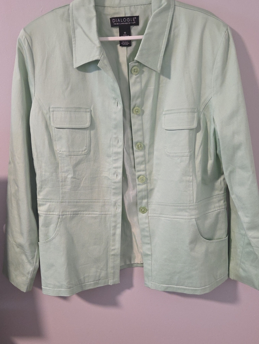 Dialogue Mint Green Utility Blazer